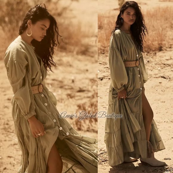 RARE NWT ANTHROPOLOGIE Erika Peña Ruffled Maxi Dress. One-Size - Picture 15 of 16